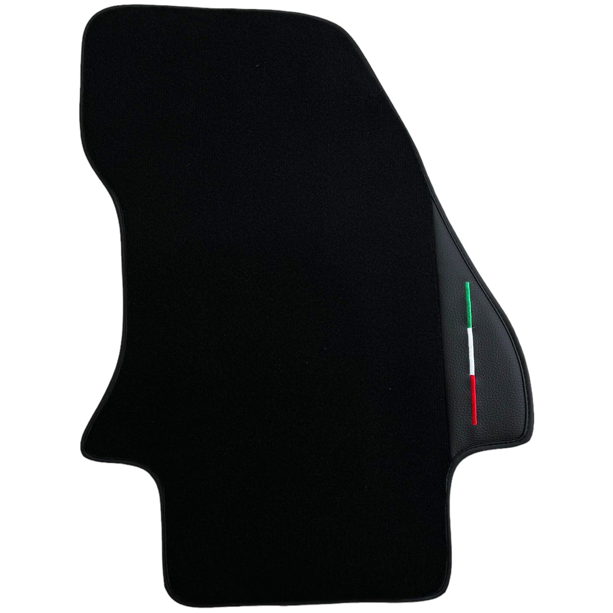 Black Floor Mats for Ferrari Dino 308 GT4 (1973-1979) with Leather | Italian Edition - AutoWin