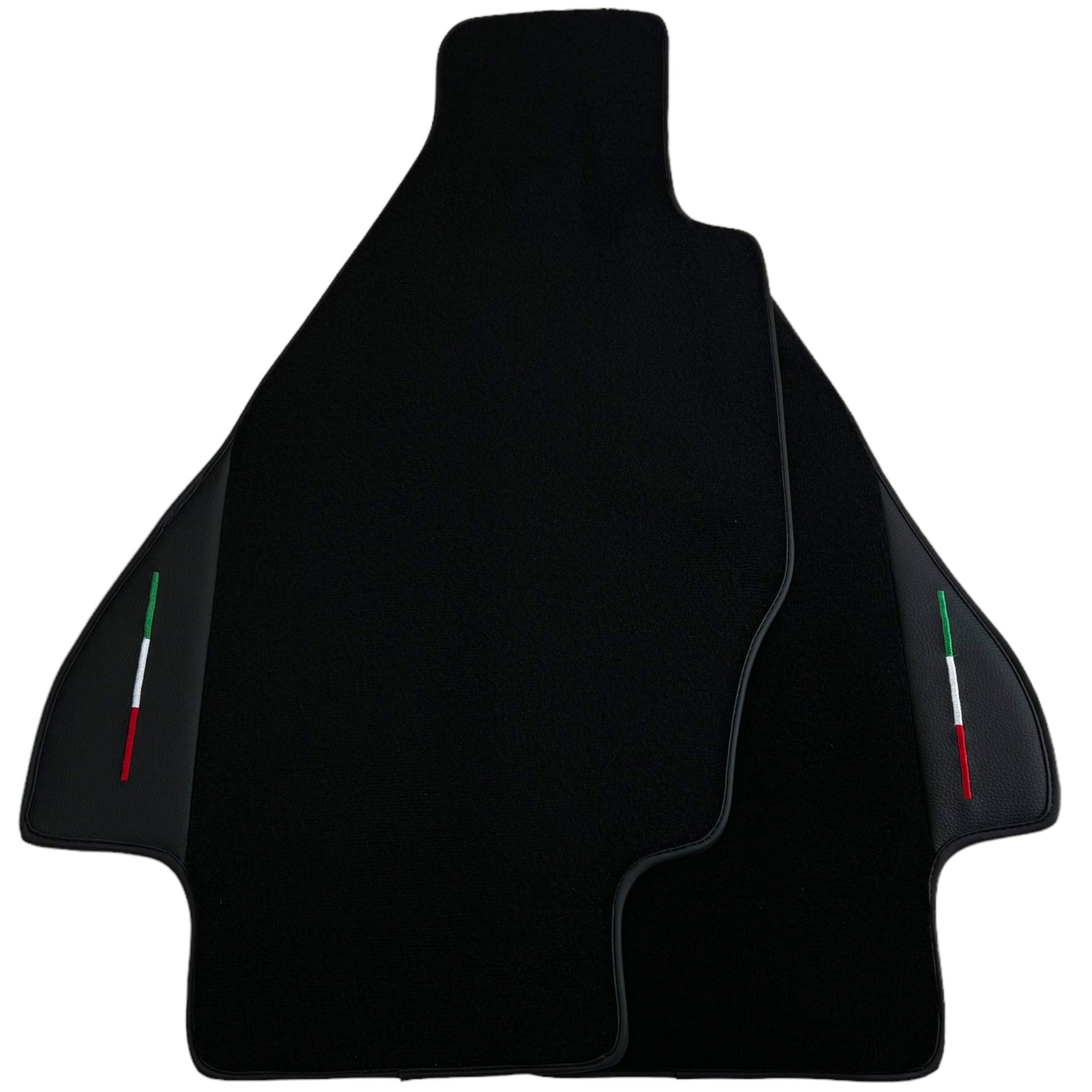 Black Floor Mats for Ferrari Dino 308 GT4 (1973-1979) with Leather | Italian Edition - AutoWin