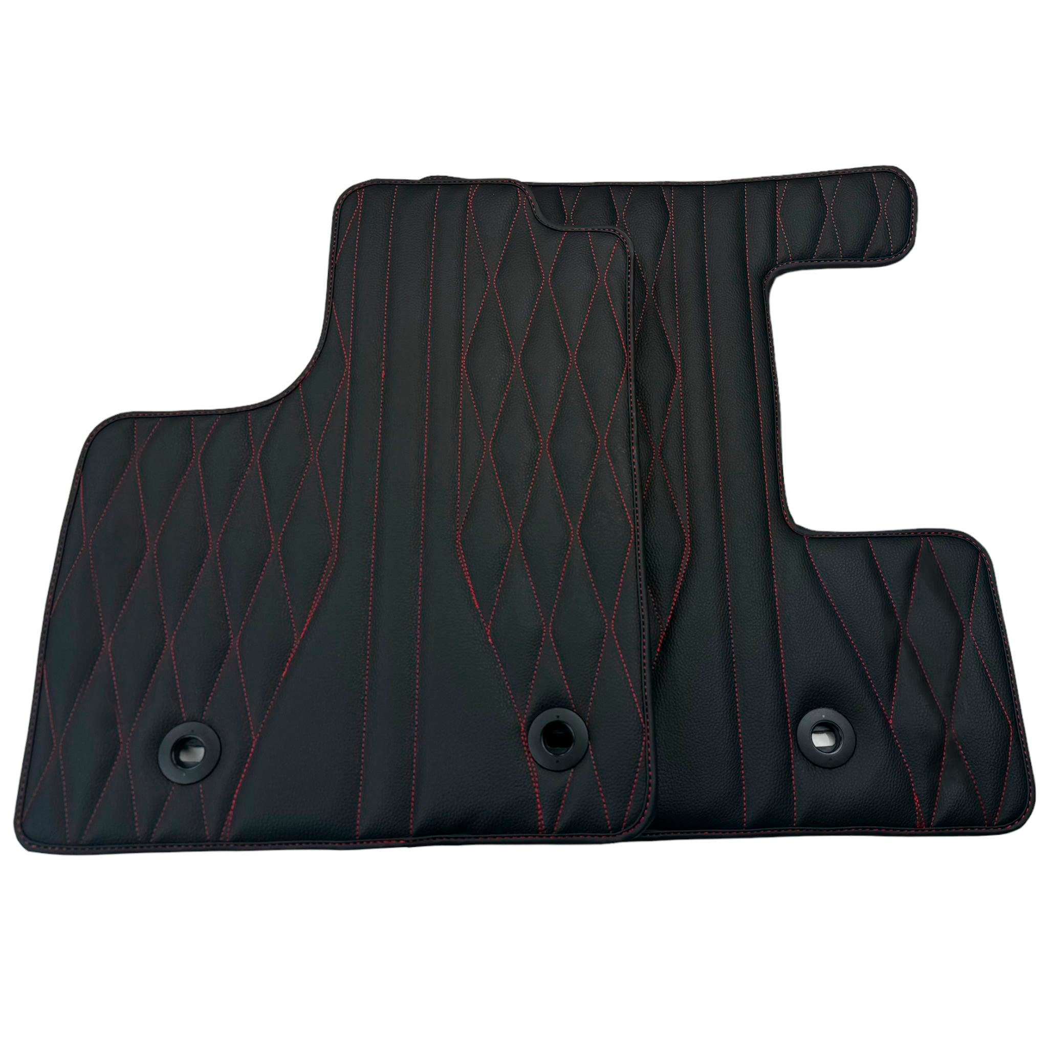 Leather Floor Mats for Lexus CT 200H (2011-2022) with Red Stitching