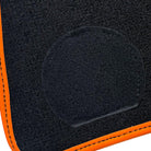 Black Sheepskin Floor Mats for Rolls-Royce Phantom Drophead Coupe (2007-2016) Orange Leather Trim - AutoWin