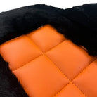 Black Sheepskin Floor Mats for Rolls-Royce Cullinan Orange Leather Trim - AutoWin