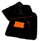 Black Sheepskin Floor Mats for Rolls-Royce Cullinan Orange Leather Trim - AutoWin