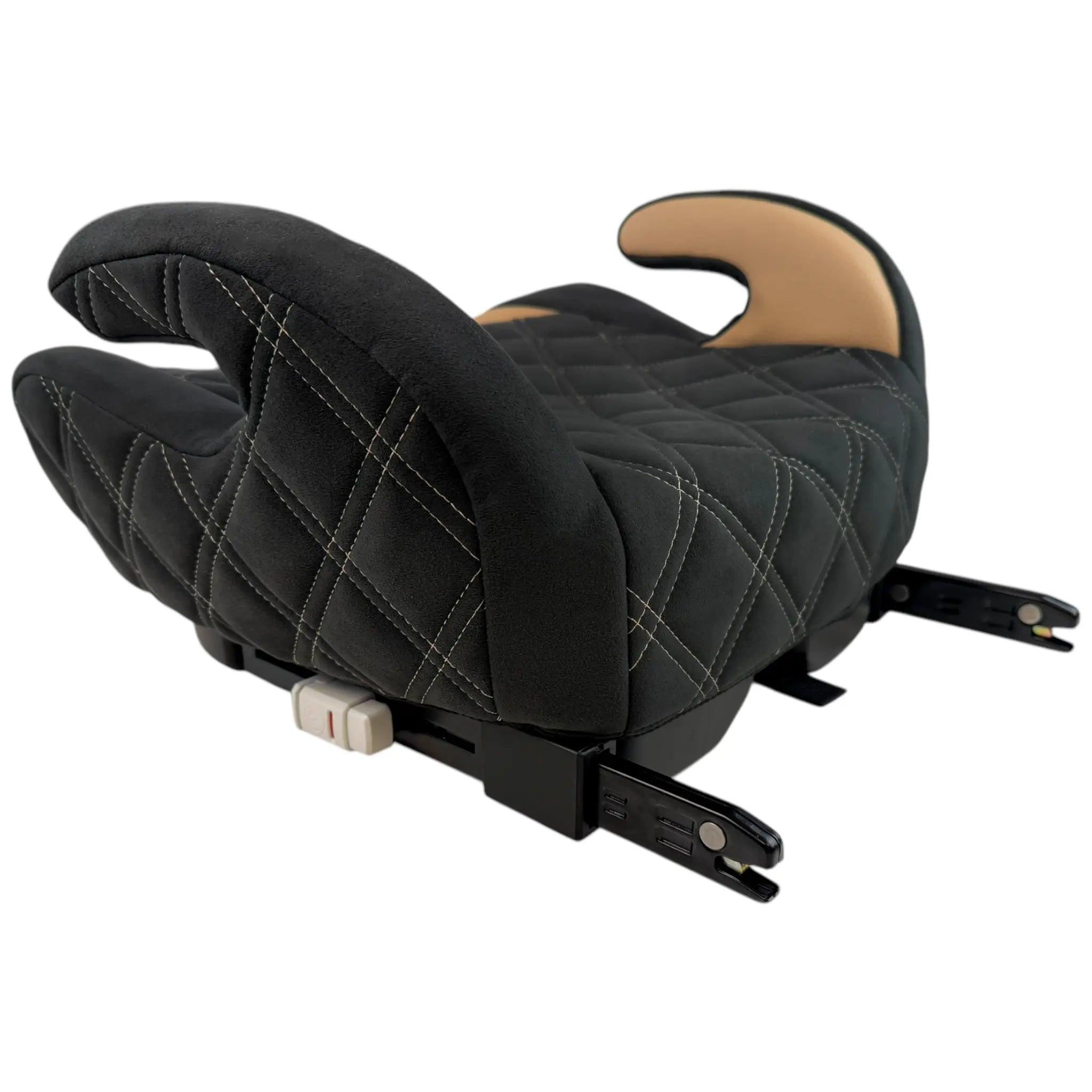 Alcantara Leather Backless Car Seat for Kids with Beige Leather by ER56 Design