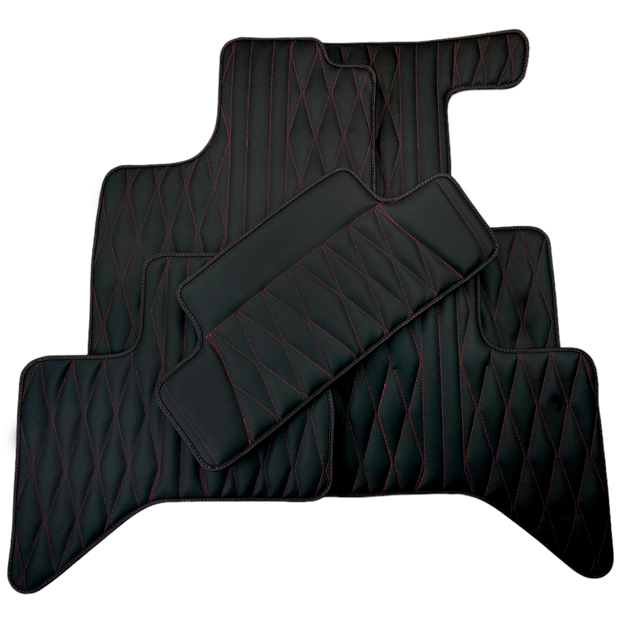 Leather Floor Mats for Lexus RX 300 (2000-2003) with Red Stitching