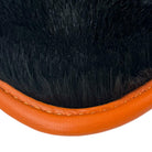 Black Sheepskin Floor Mats for Rolls-Royce Cullinan Orange Leather Trim - AutoWin