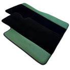 Black Floor Mats for BMW 5 Series G30 | Green Leather Borders