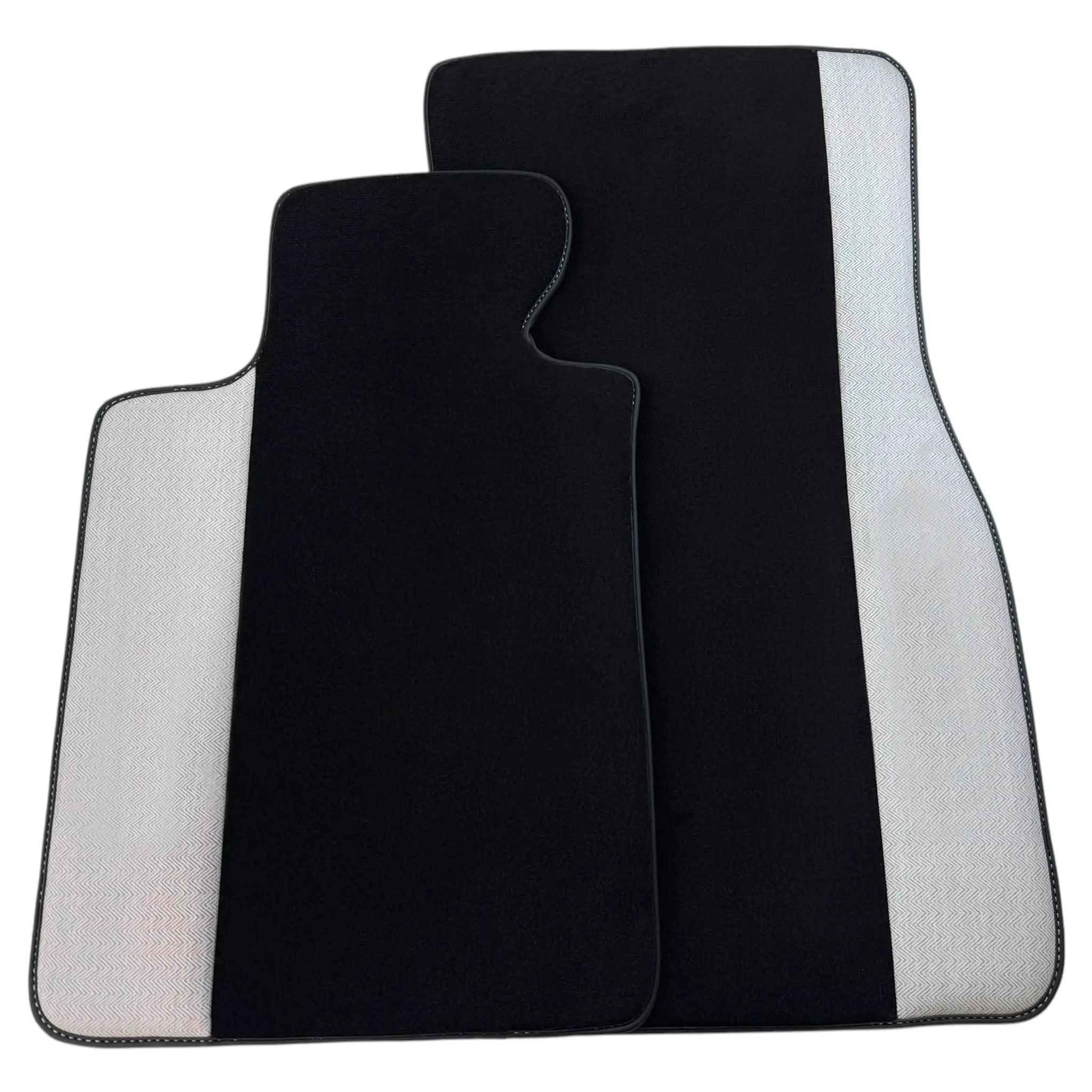 Black Floor Mats for BMW 5 Series G30 with Gray Leather Borders