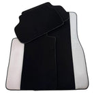 Black Floor Mats for BMW 5 Series G30 with Gray Leather Borders