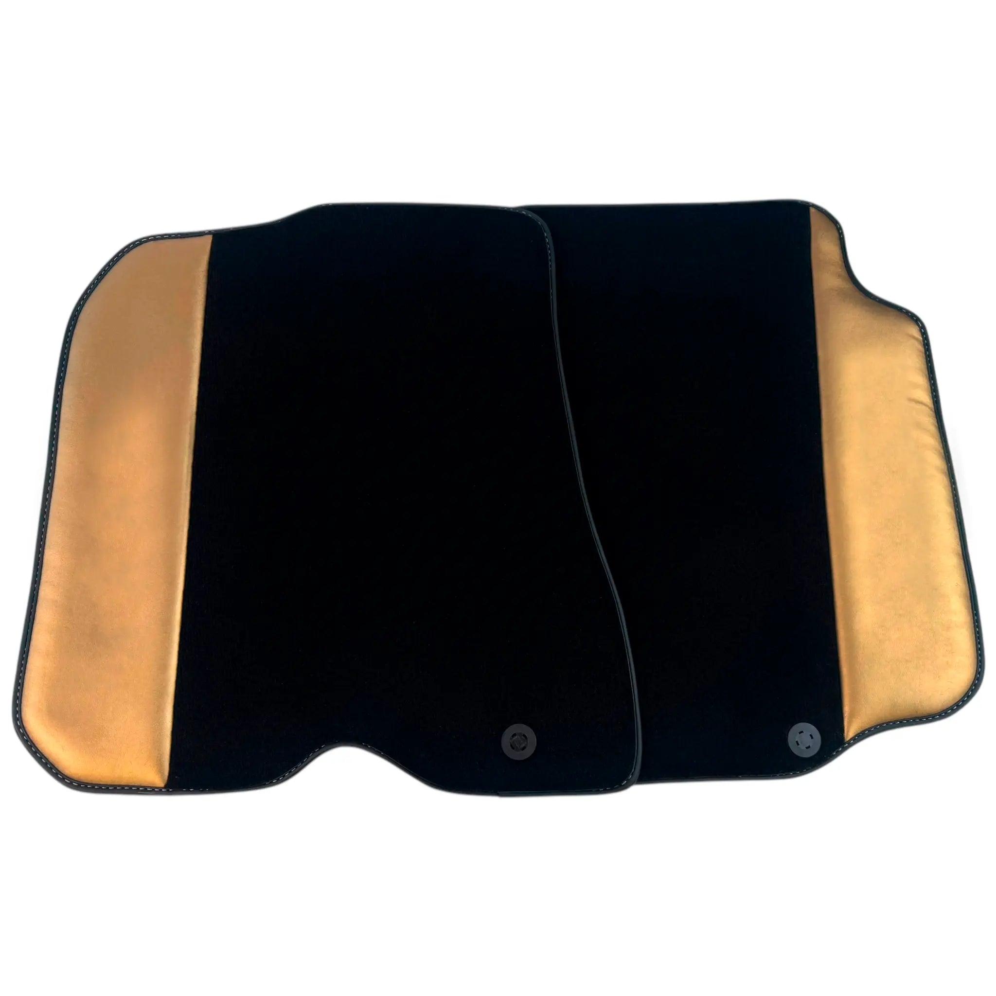 Black Floor Mats for Ferrari 812 GTS (2019-2023) with Gold Leather