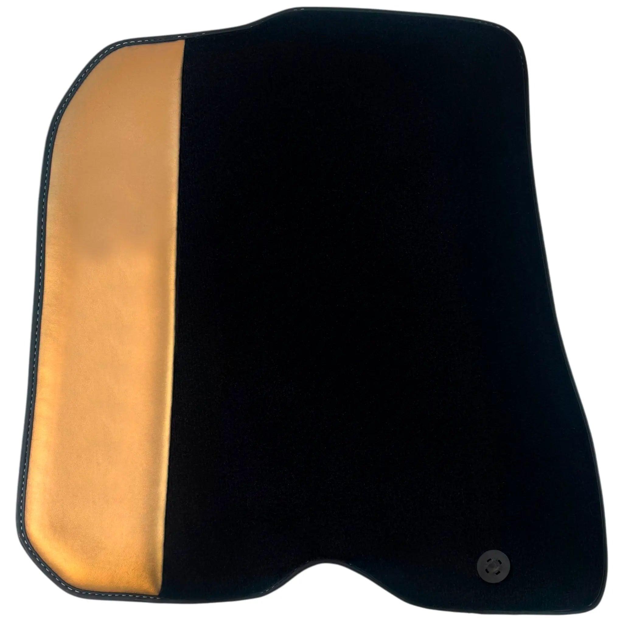 Black Floor Mats for Ferrari 812 GTS (2019-2023) with Gold Leather