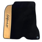 Black Floor Mats for Ferrari California T (2015-2018) with Gold Leather