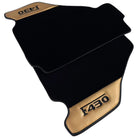 Black Floor Mats for Ferrari F430 (2004-2009) with Gold Leather