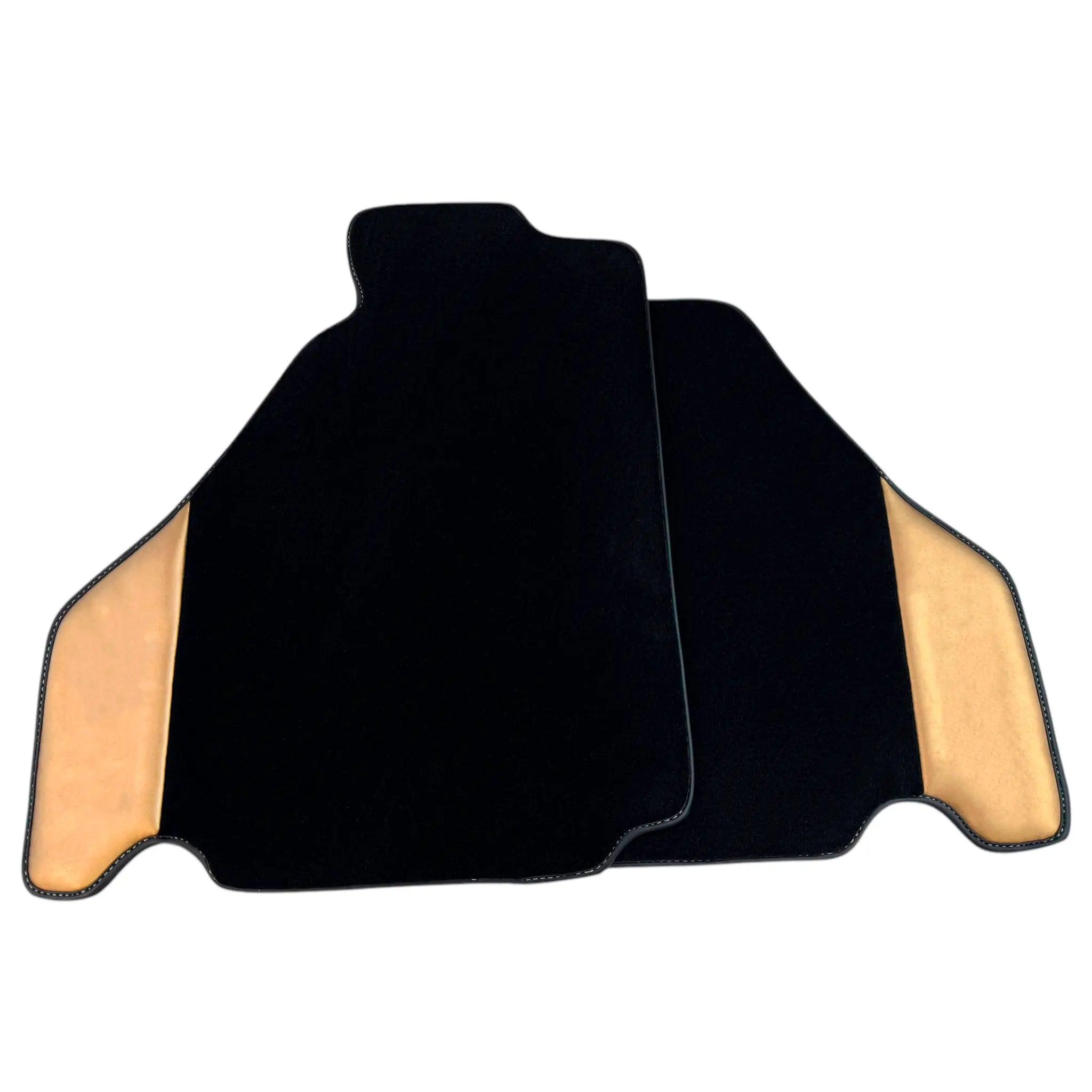 Black Floor Mats for Ferrari F430 (2004-2009) with Gold Leather