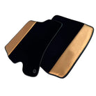 Black Floor Mats for Ferrari Portofino (2018-2023) with Gold Leather