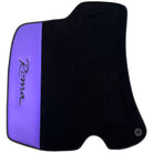 Black Floor Mats for Ferrari Roma (2021-2024) with Purple Leather