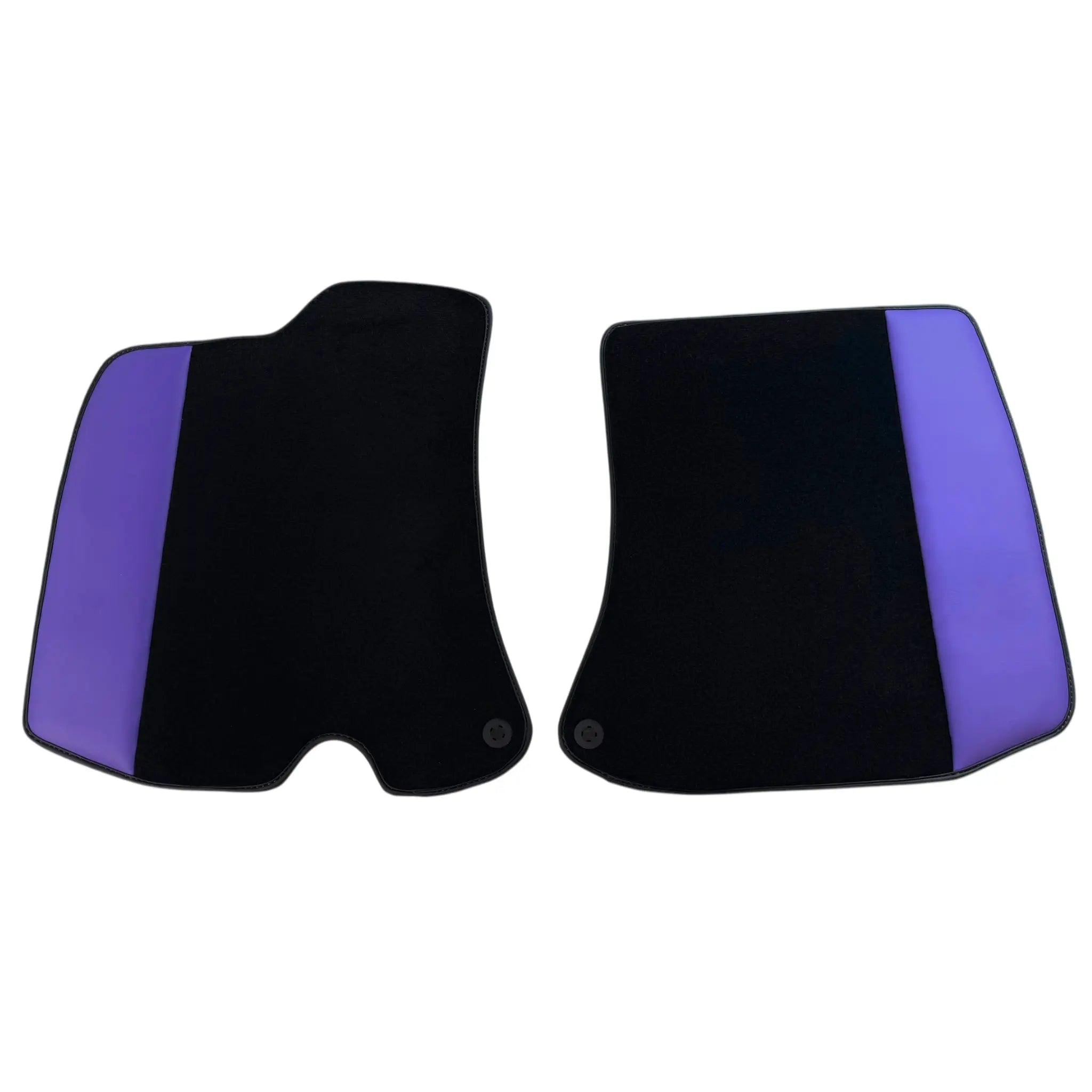 Black Floor Mats for Ferrari Roma (2021-2024) with Purple Leather