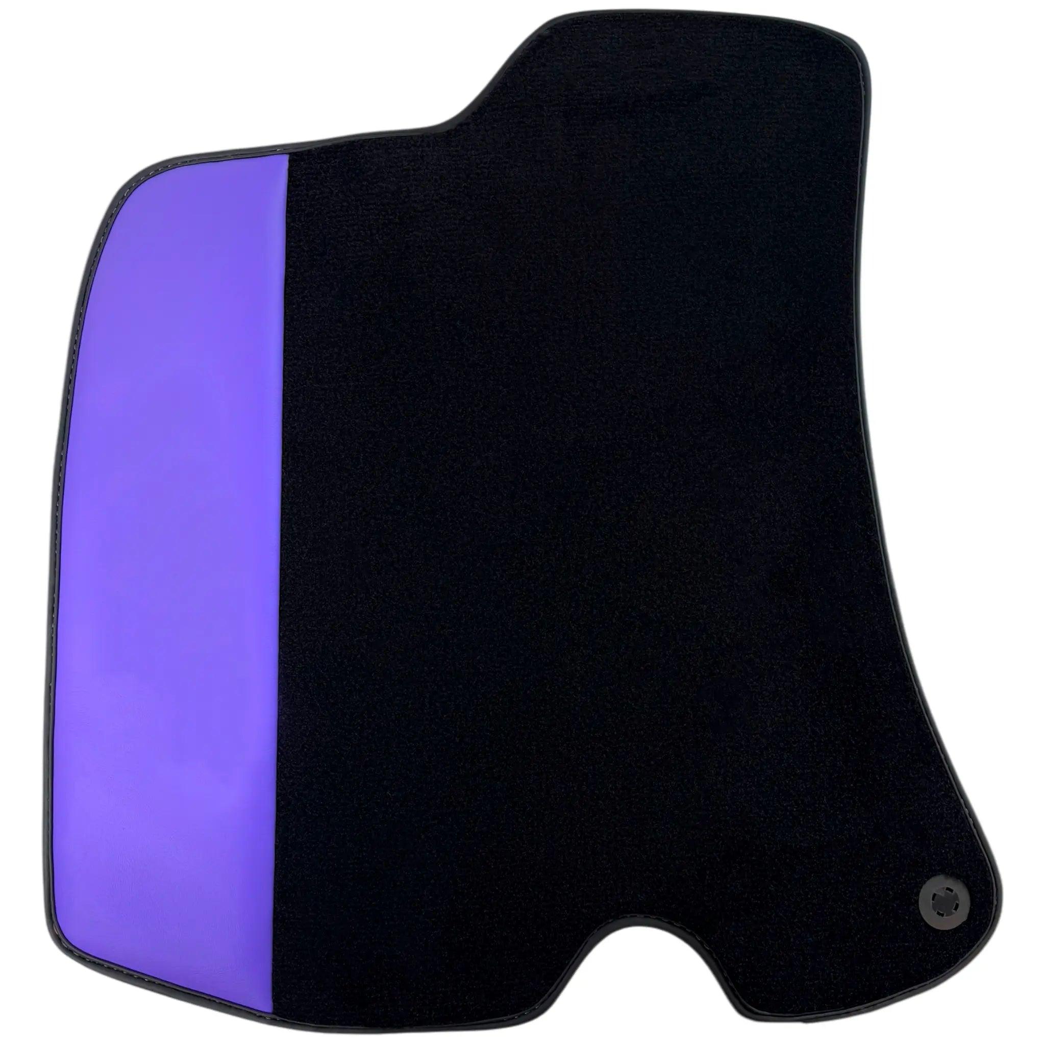 Black Floor Mats for Ferrari Roma (2021-2024) with Purple Leather