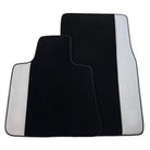 Black Floor Mats for Rolls Royce Ghost Series I 2010-2020 with Gray Leather Borders