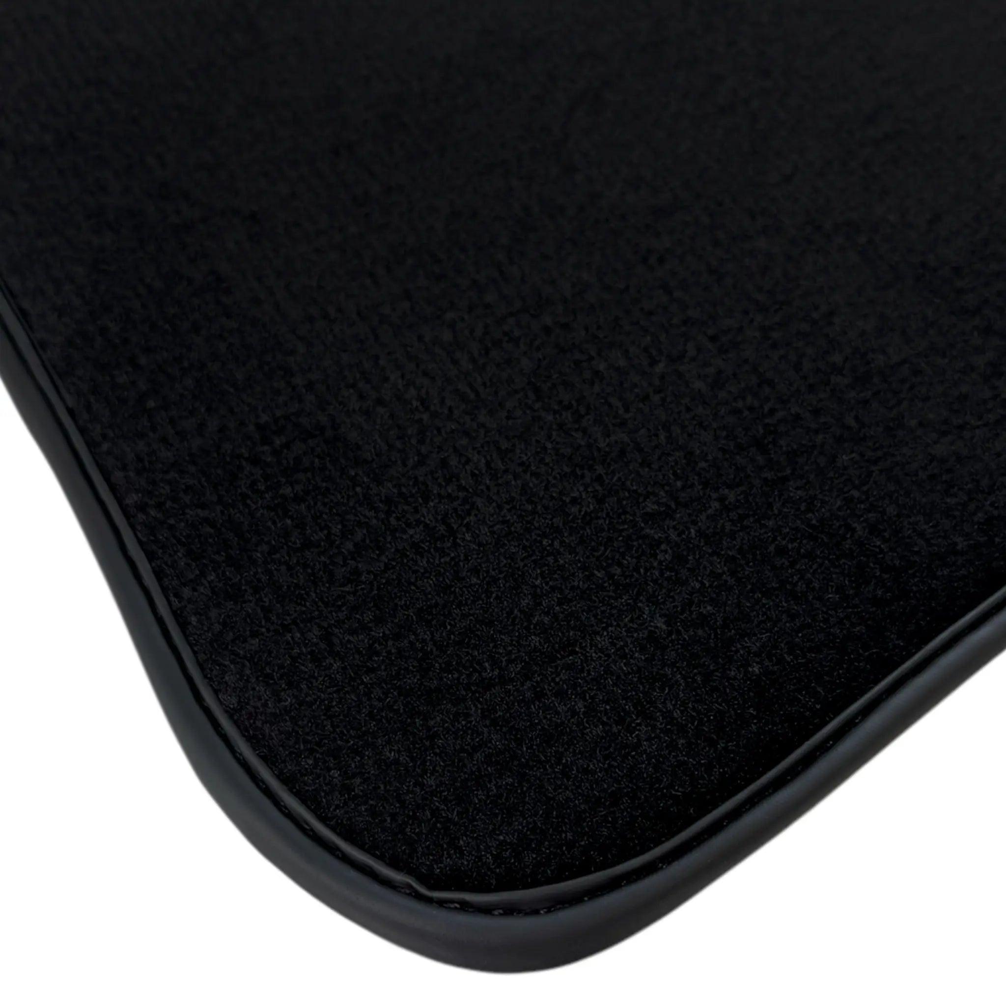 Black Floor Mats for Rolls Royce Phantom Drophead Coupe (2007-2016) with Green Leather Borders