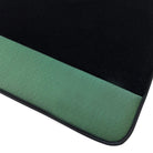 Black Floor Mats for Rolls Royce Phantom Sedan (2003-2016) with Green Leather Borders