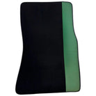 Black Floor Mats for Rolls Royce Phantom Sedan (2003-2016) with Green Leather Borders