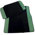 Black Floor Mats for Rolls Royce Phantom VIII (2017-2024) with Green Leather Borders