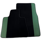 Black Floor Mats for Rolls Royce Phantom VIII (2017-2024) with Green Leather Borders