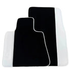 Black Floor Mats for Rolls Royce Wraith | Luxurious White Leather