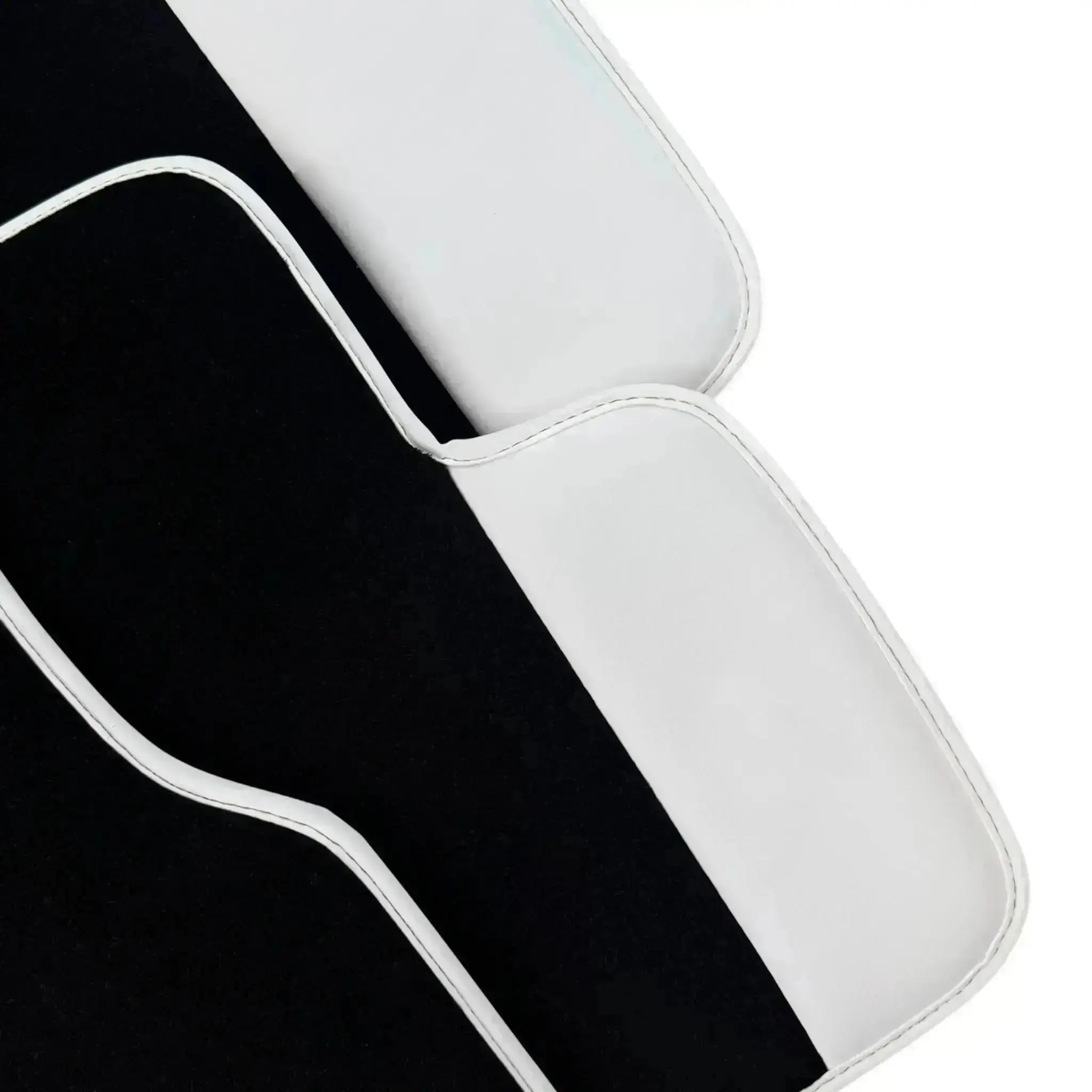 Black Floor Mats for Rolls Royce Wraith | Luxurious White Leather