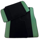 Black Floor Mats for Rolls Royce Spectre (2023-2024) with Green Leather Borders