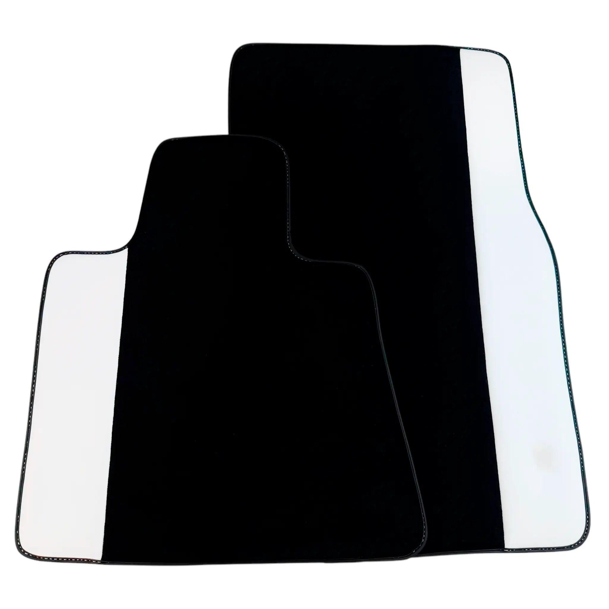 Black Floor Mats for Rolls Royce Spectre (2023-2024) with White Leather