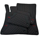 Black Leather Floor Mats For Mercedes Benz C-Class S203 Estate (2001-2007) | ER56 Design - AutoWin