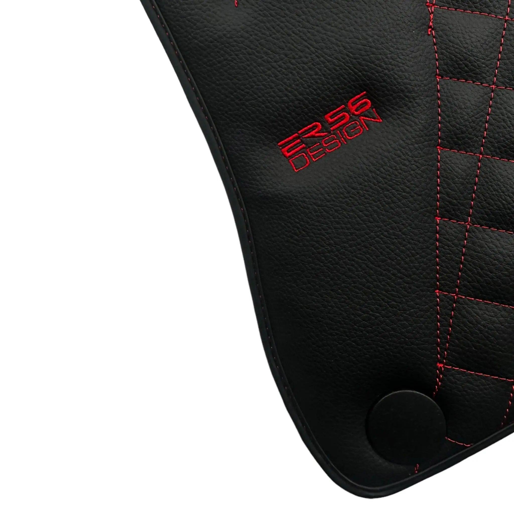 Black Leather Floor Mats For Mercedes Benz S-Class W220 (1998-2005) Short Wheelbase | ER56 Design - AutoWin