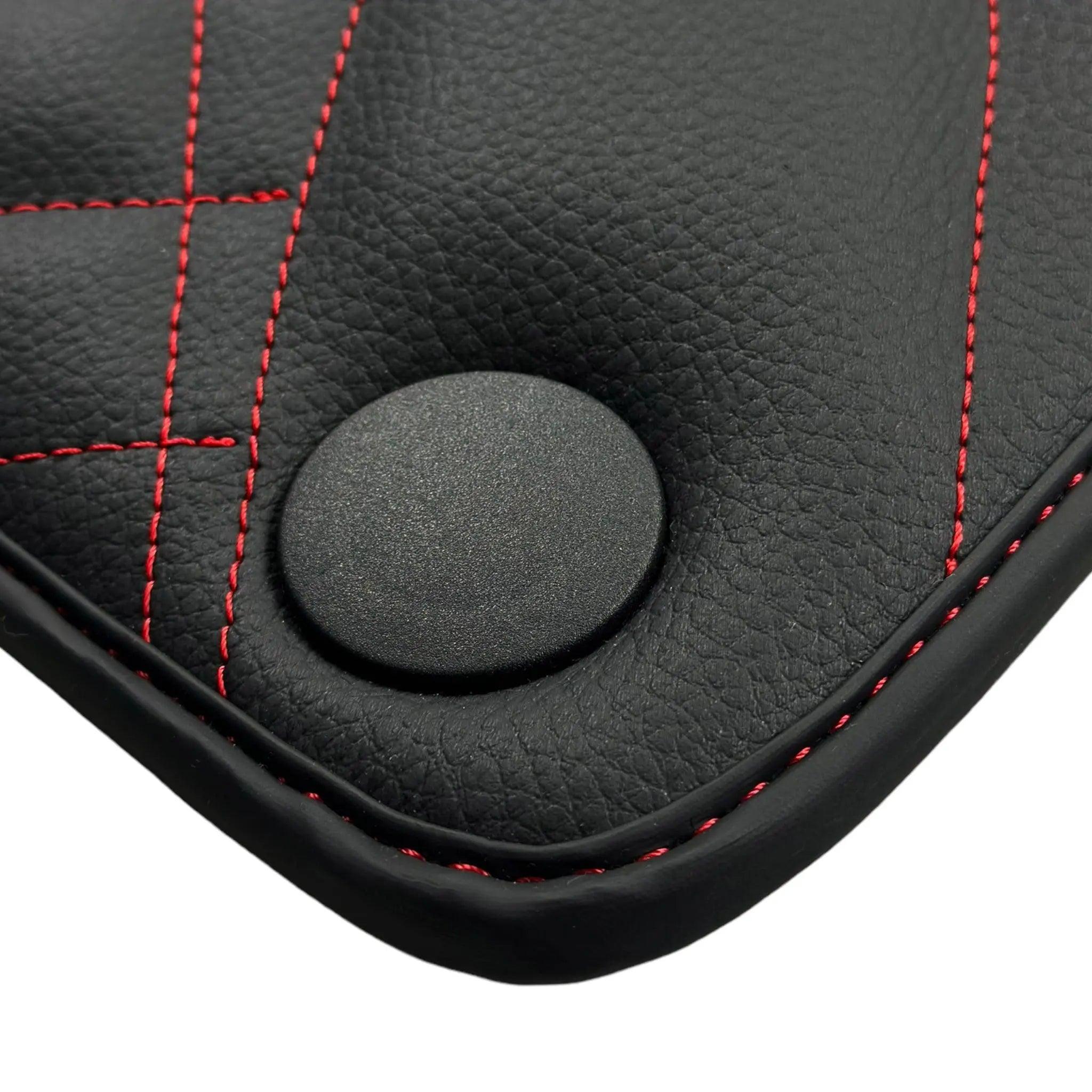 Black Leather Floor Mats For Mercedes Benz S-Class W220 (1998-2005) Short Wheelbase | ER56 Design - AutoWin