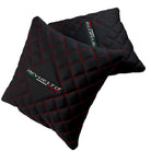 Black Leather Pillows for Lamborghini Revuelto Set of 2 | Red Sewing