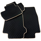 Black Stitched Leather Floor Mats for Maserati GranTurismo Convertible (2023-2024) | Beige Trim