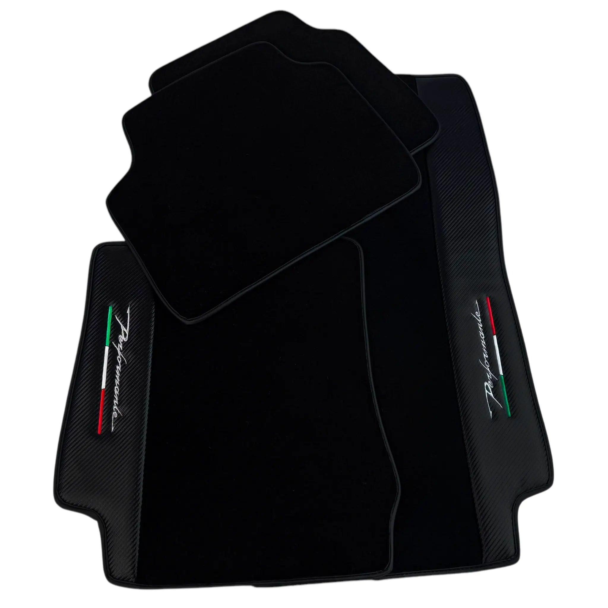 Carbon Fiber Black Floor Mats for Alfa Romeo Giulia (1962-1978) | Performante