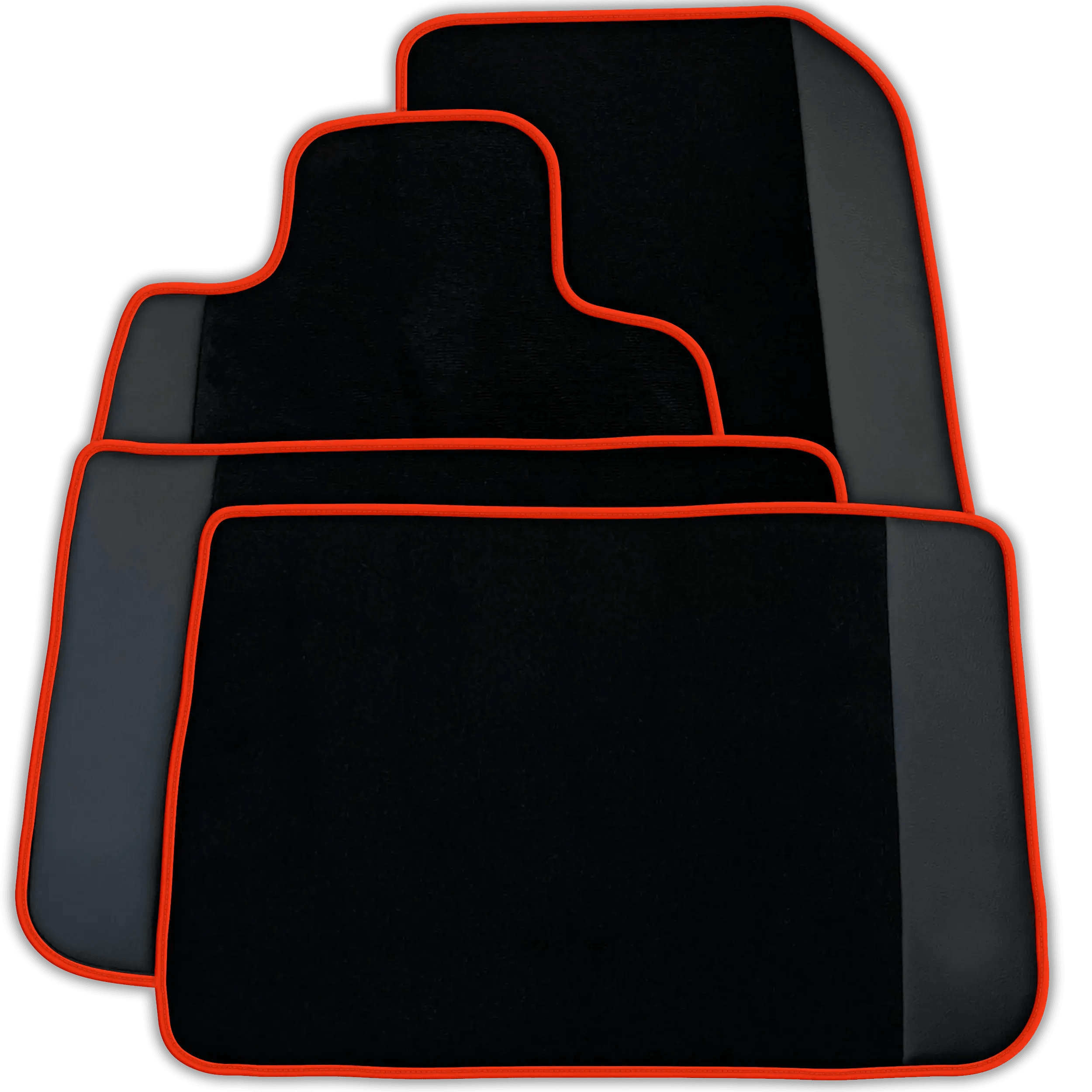 Custom Black Floor Mats for Rolls Royce Cullinan with Black Leather