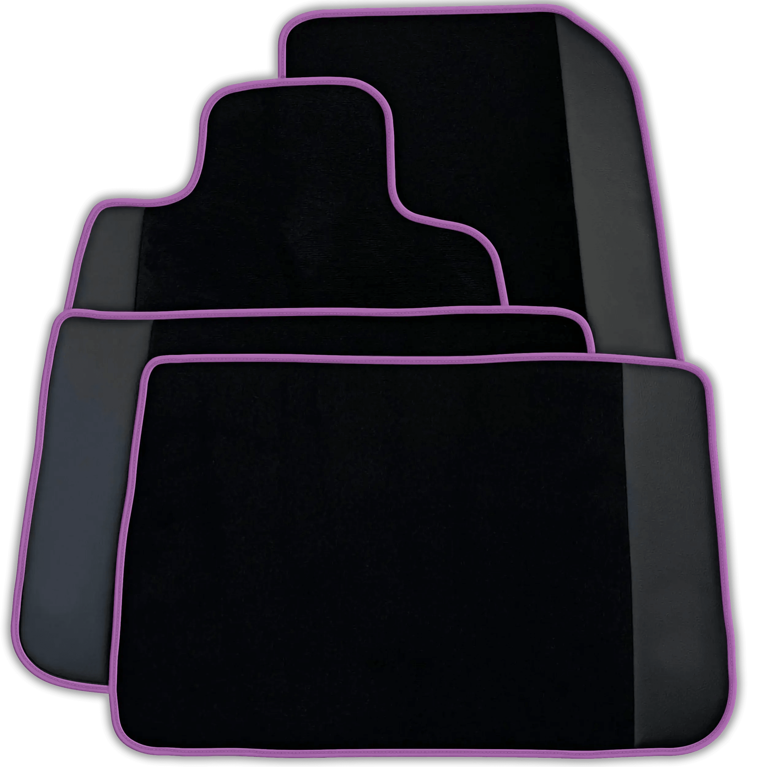 Custom Black Floor Mats for Rolls Royce Cullinan with Black Leather