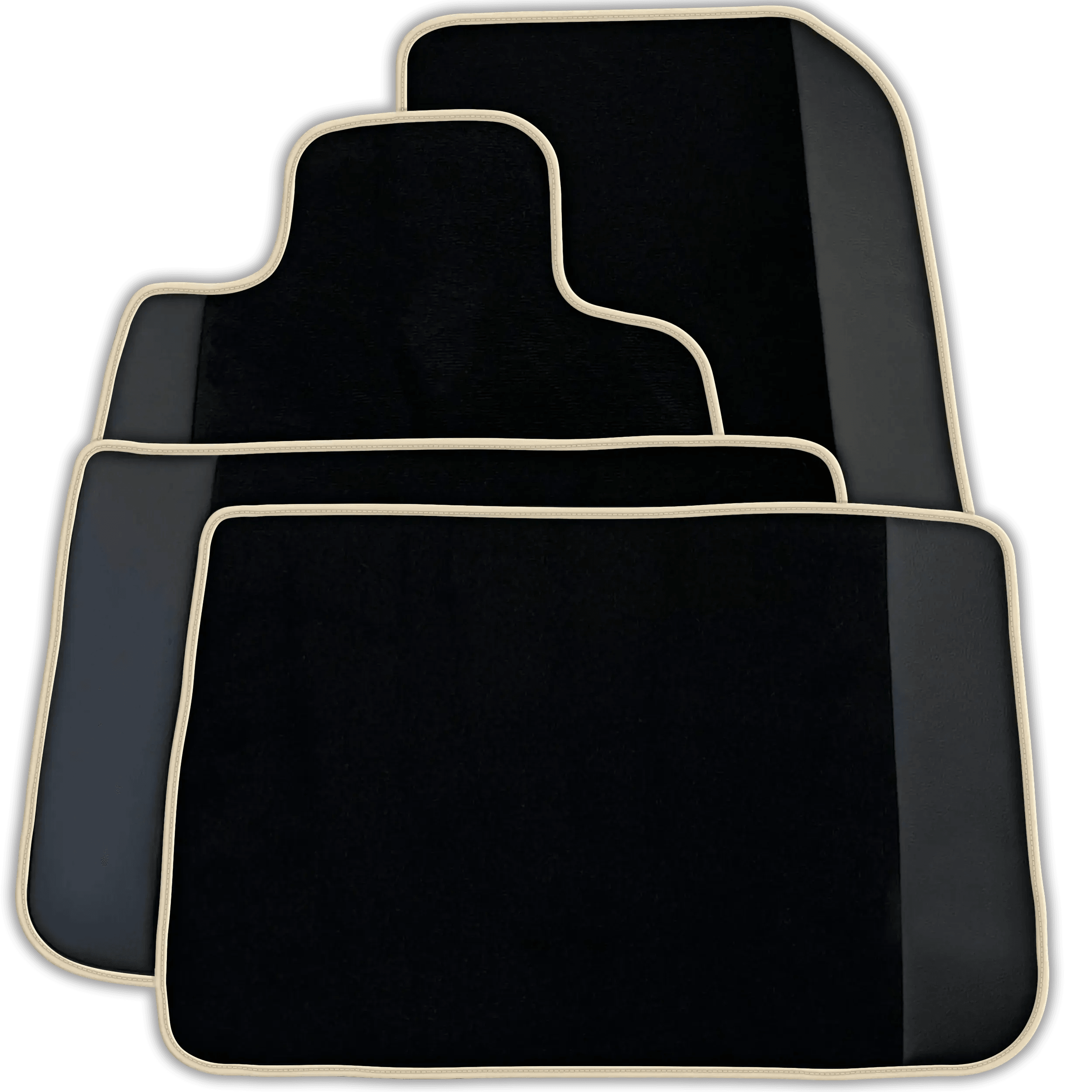 Custom Black Floor Mats for Rolls Royce Cullinan with Black Leather