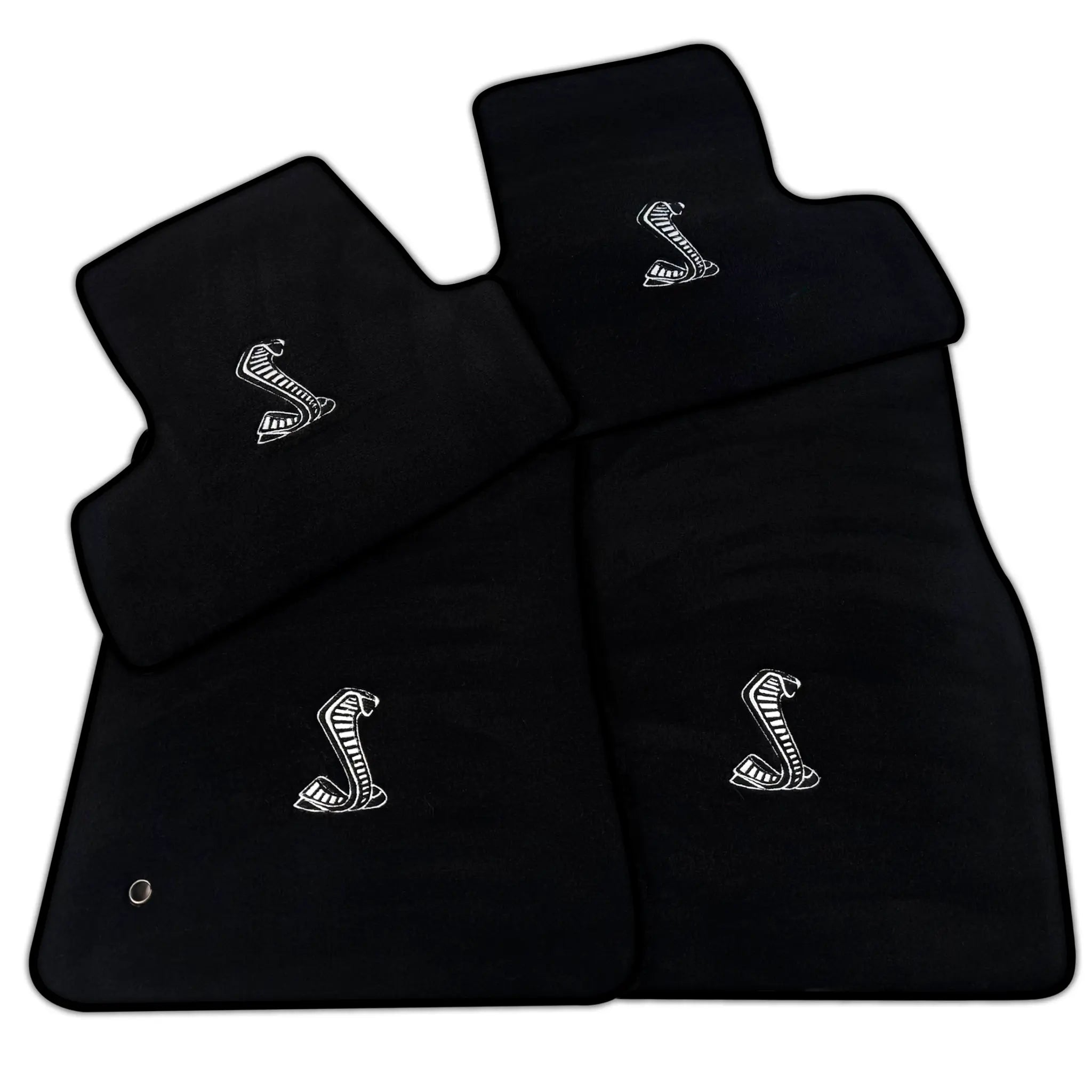 Custom Black Floor Mats for Ford GT350 Shelby - Iconic Snake