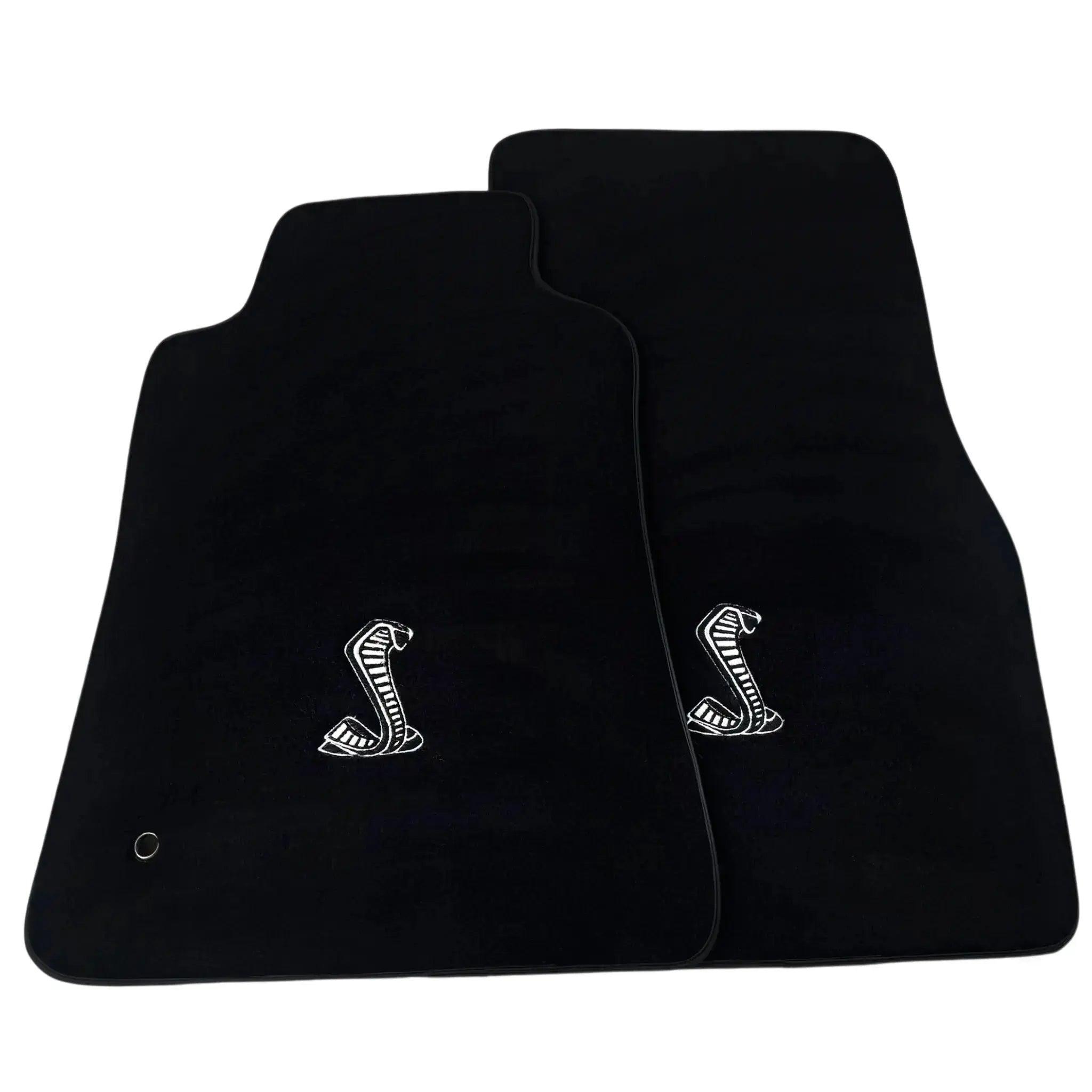 Customizable Black Floor Mats for Ford Mustang V (2004-2010) with Snake