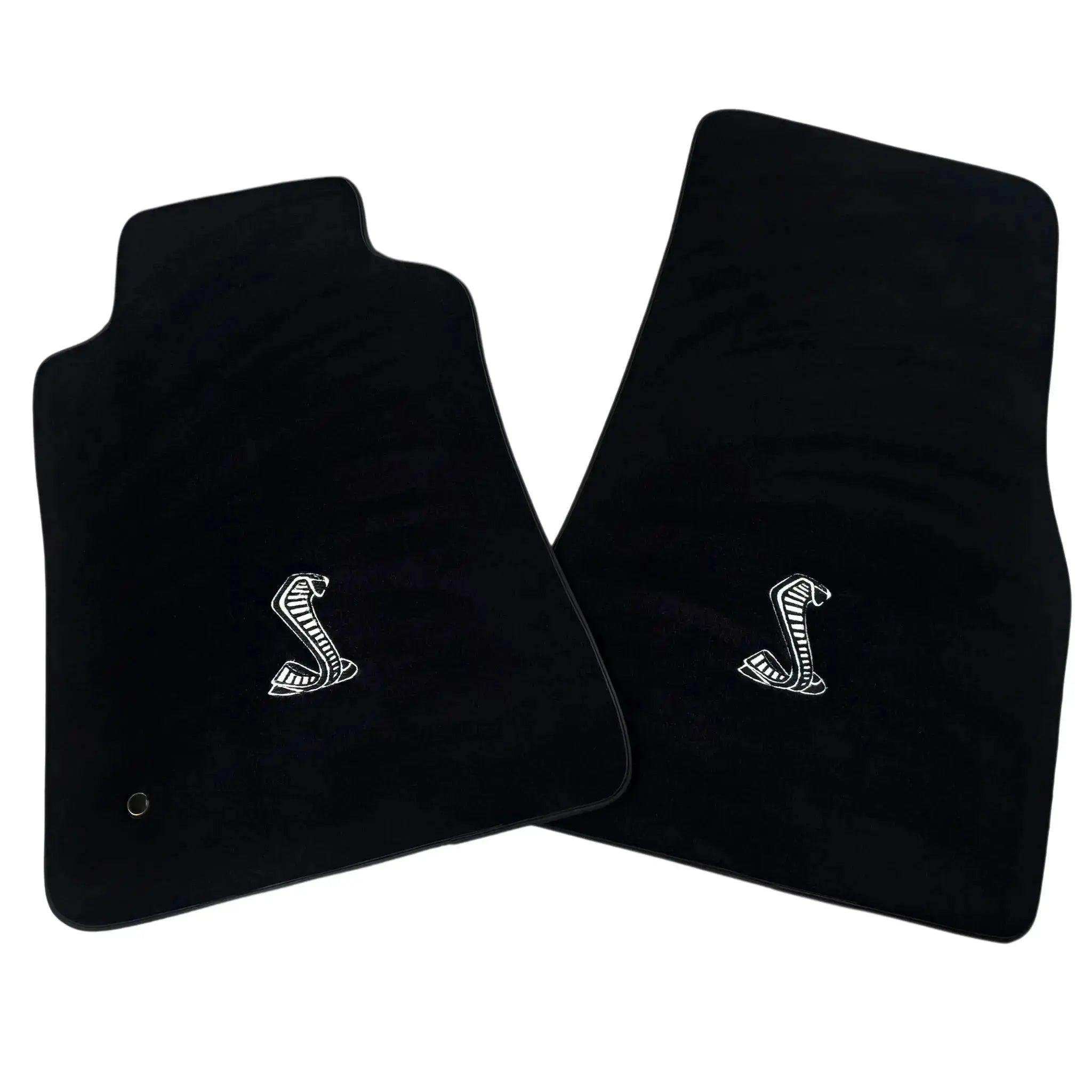 Customizable Black Floor Mats for Ford Mustang V (2004-2010) with Snake