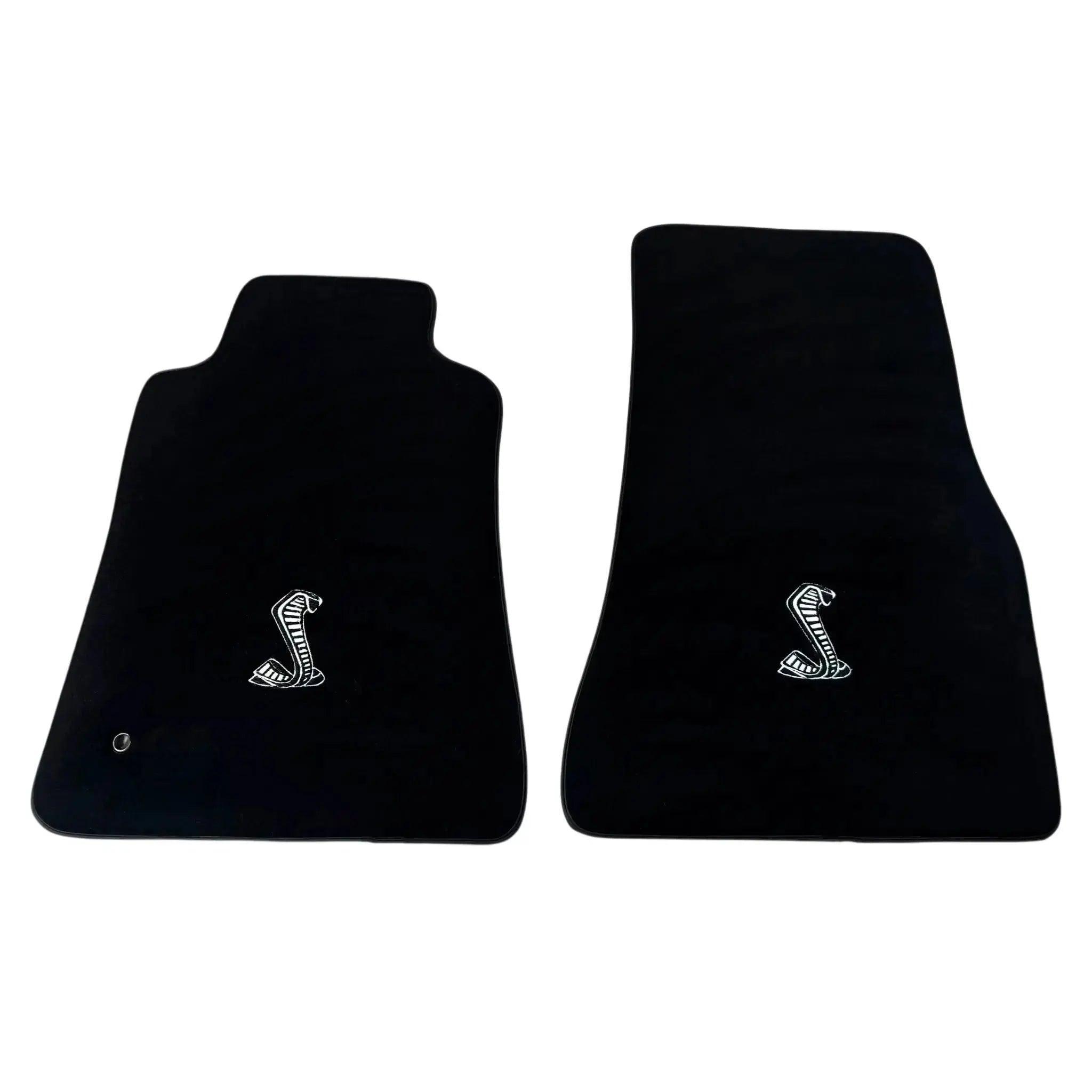 Customizable Black Floor Mats for Ford Mustang V (2004-2010) with Snake