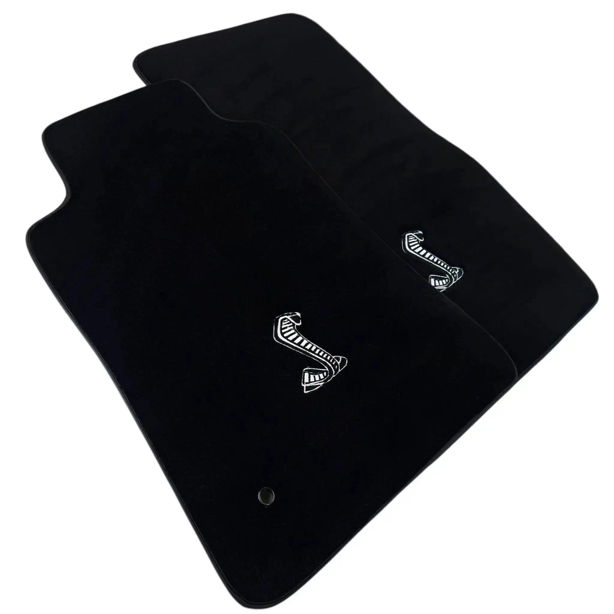 Customizable Black Floor Mats for Ford Mustang V (2004-2010) with Snake