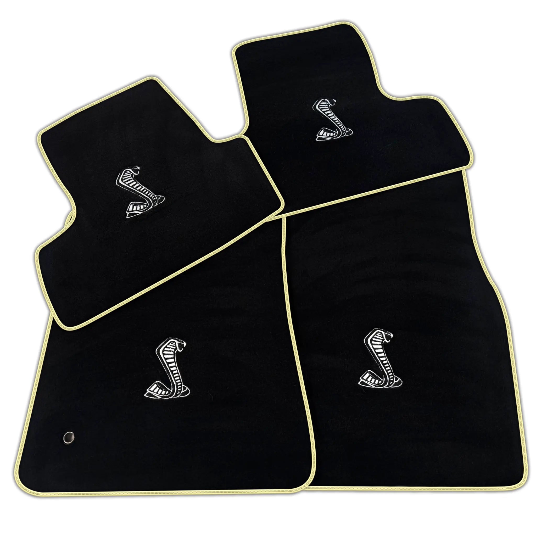 Customizable Black Floor Mats for Ford Mustang VI (2015-2023) with Snake