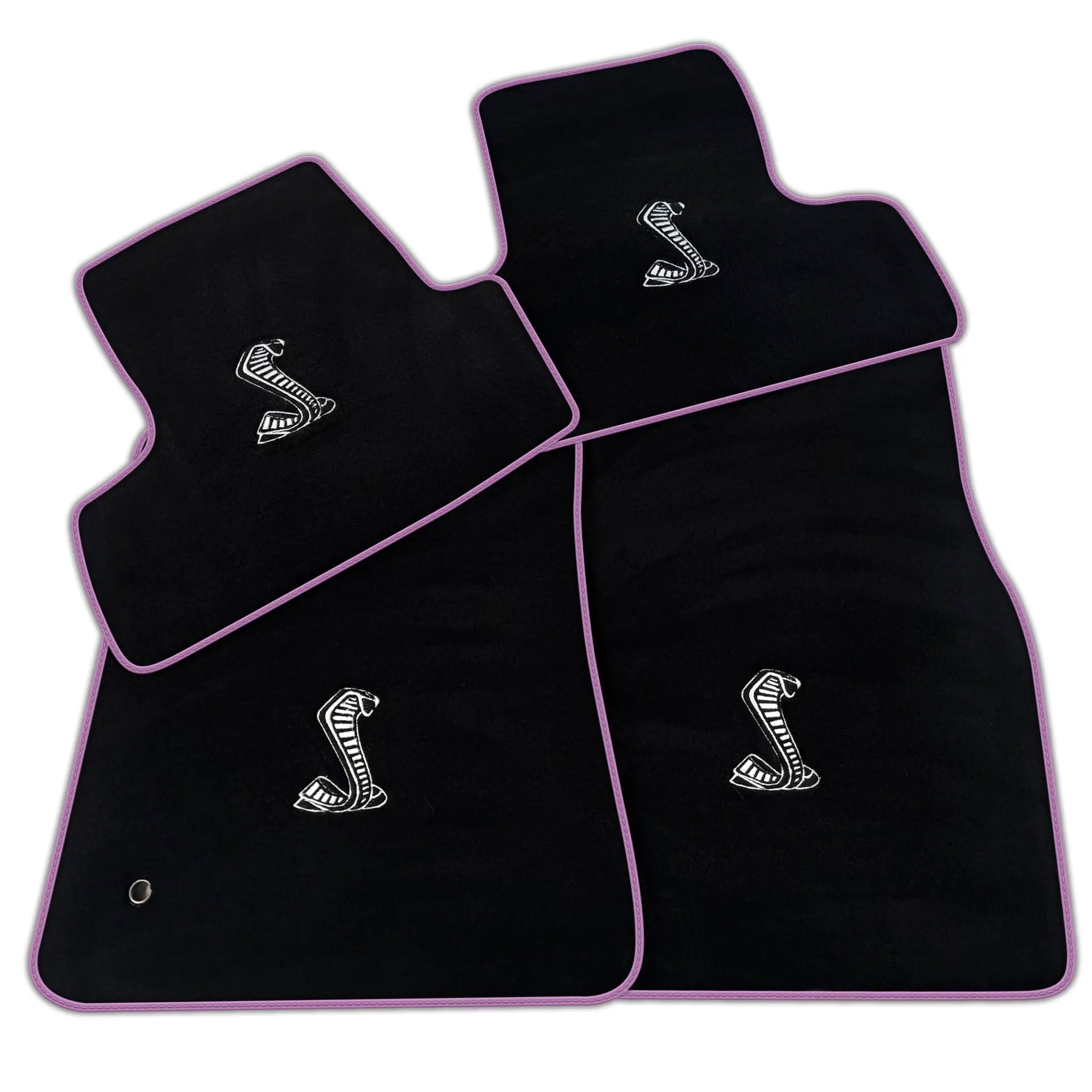 Customizable Black Floor Mats for Ford Mustang VI (2015-2023) with Snake