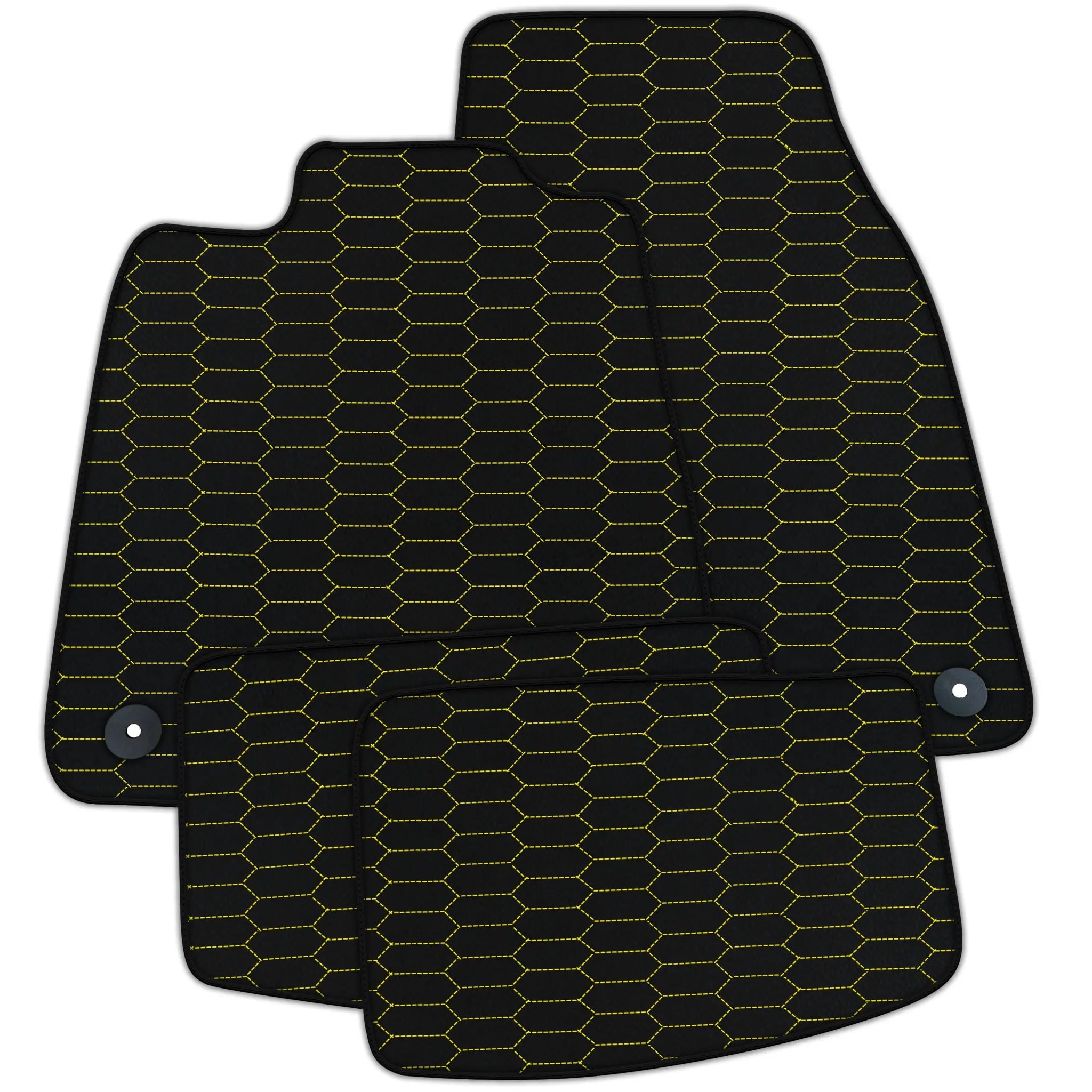 Custom Leather Floor Mats for Porsche Taycan | Raptor Hex Pattern