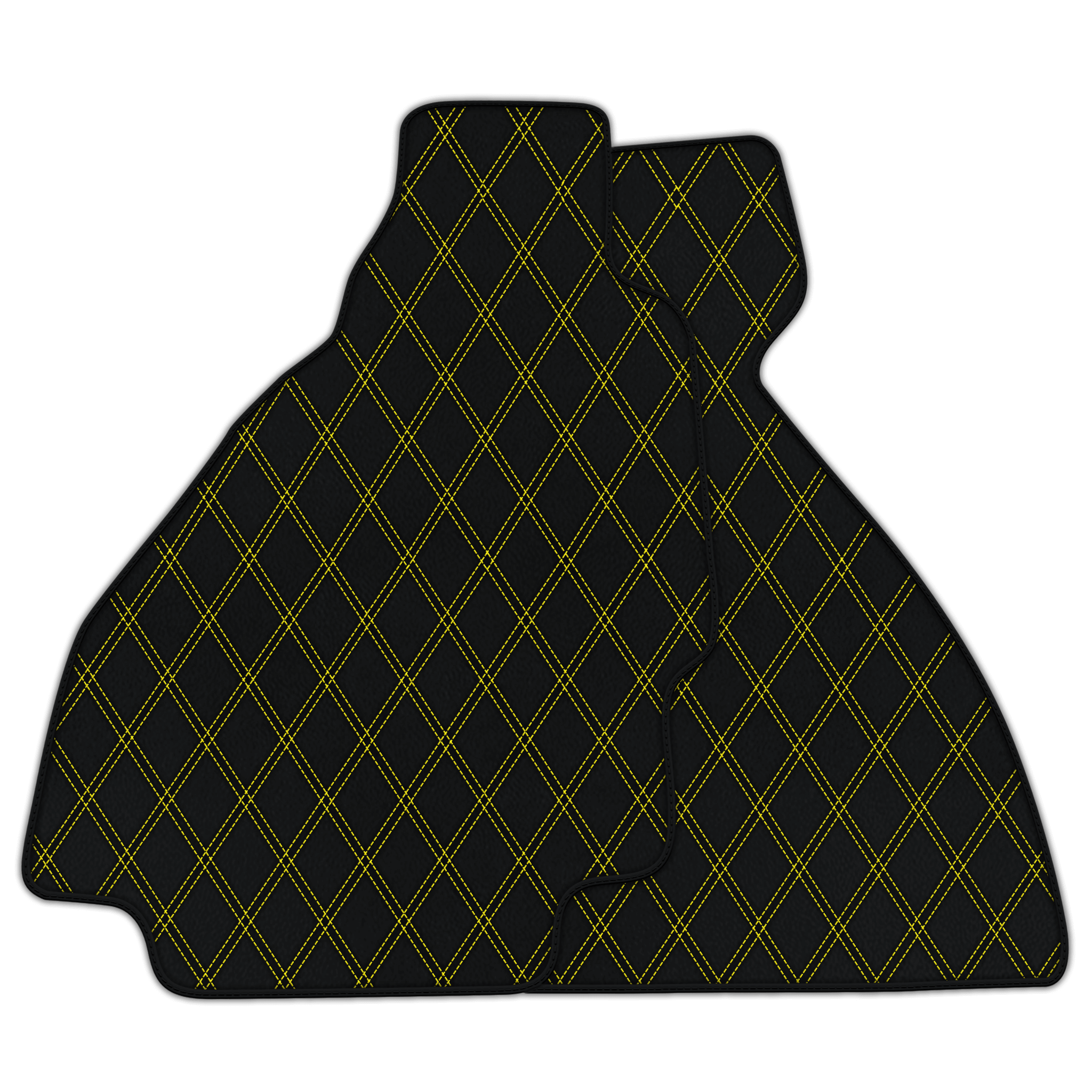 Customizable Leather Floor Mats with Double Diamond Pattern for Ferrari 328 GTS (1985-1989)