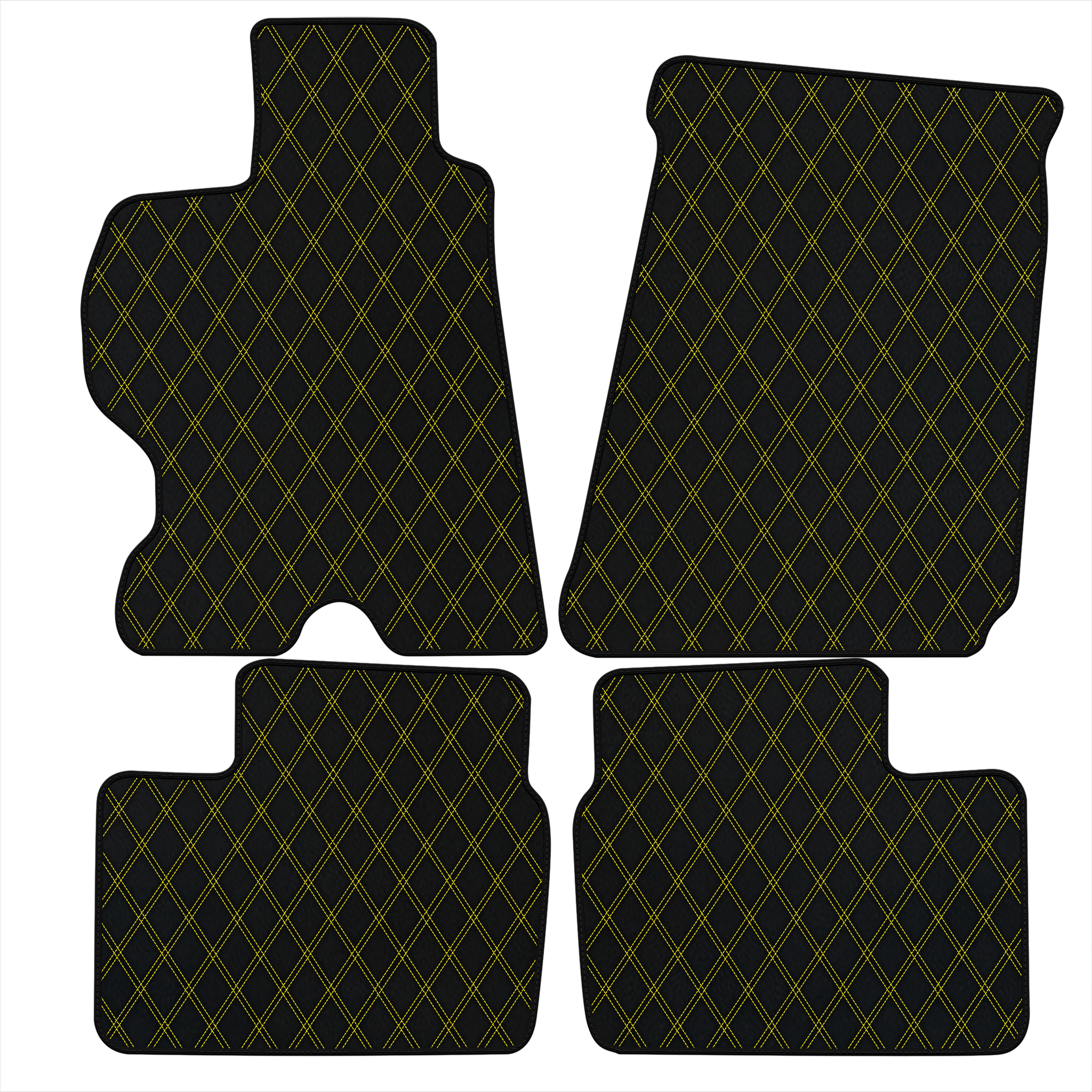 Customizable Leather Floor Mats with Double Diamond Pattern for Ferrari FF (2011-2016)